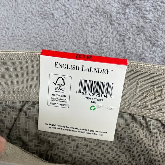 NEW English Laundry Men's 34x32 Chino Straight Fit Pants Cotton Stretched - Picture 3 of 8